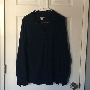 Navy Silk Blouse